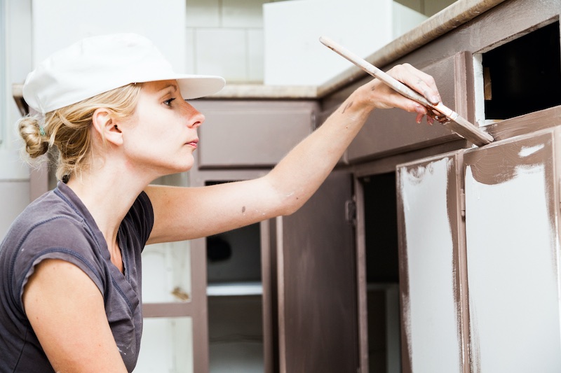 how to paint unfinished cabinets
